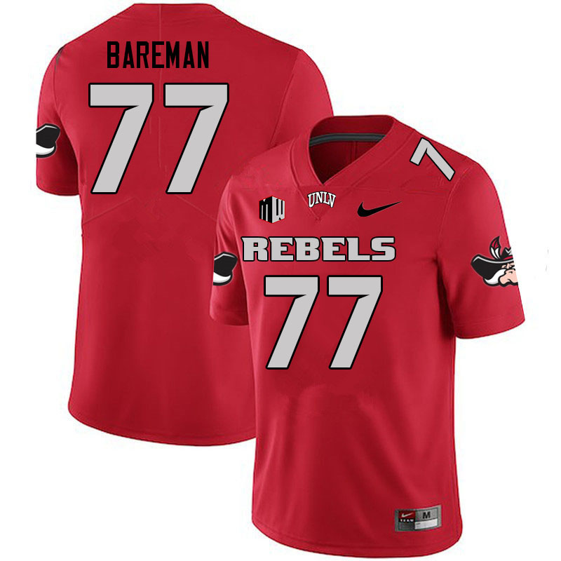 Men #77 Michael Bareman UNLV Rebels College Football Jerseys Stitched Sale-Scarlet - Click Image to Close
